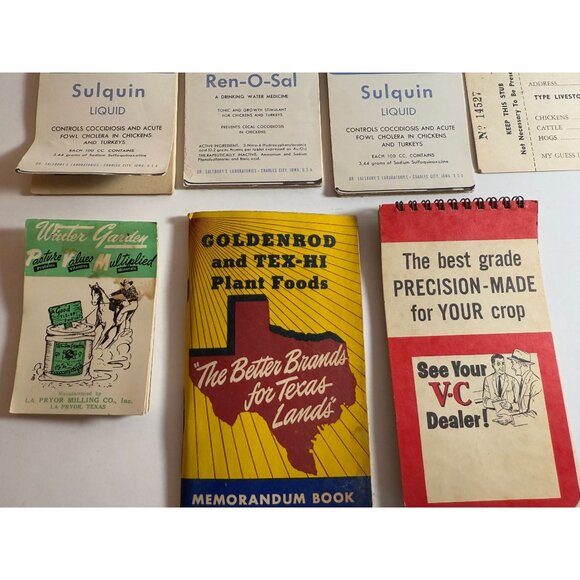 Vintage Advertising Notepads VC Fertilizers Tex Hi Plant Food Farmer Lot READ - Picture 3 of 13
